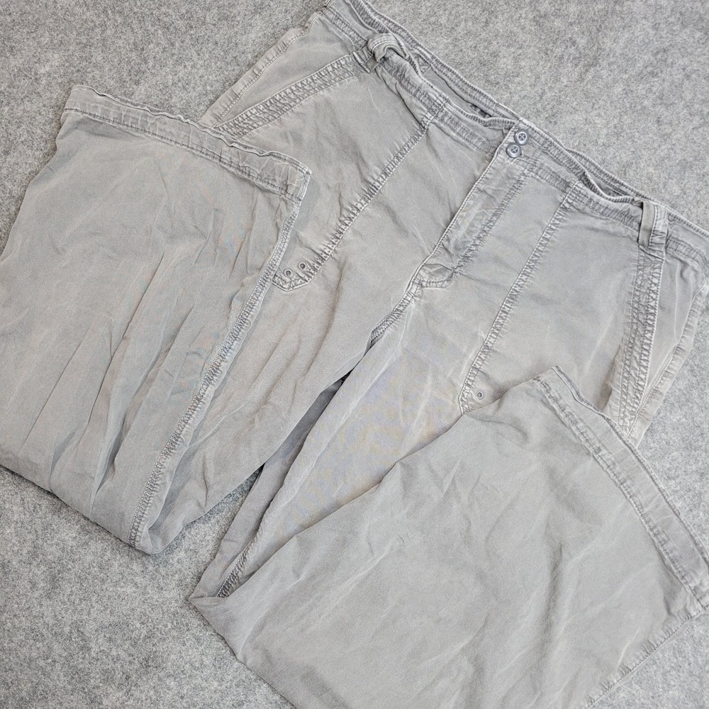 American Eagle Pants Womens 18S Gray Stovepipe Relaxed Fit Wide Leg 2 Button Fly